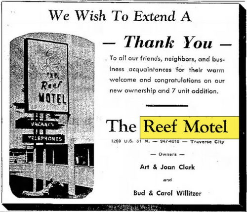 Pinestead Reef Resort (Reef Motel) - July 1966 New Owners Take Over (newer photo)